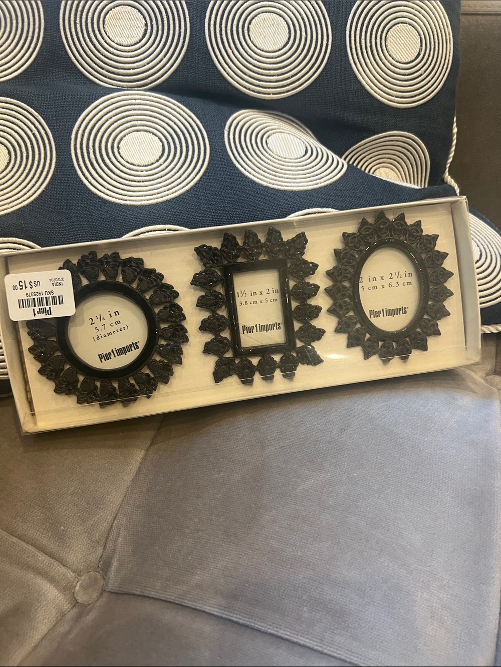 Pier 1 Black Ornate Mini Frame Trio